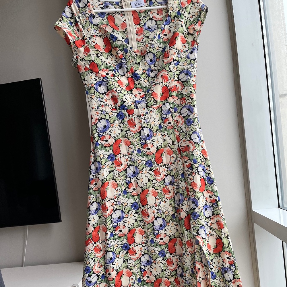 Ella Printed Maxi Dress with slit